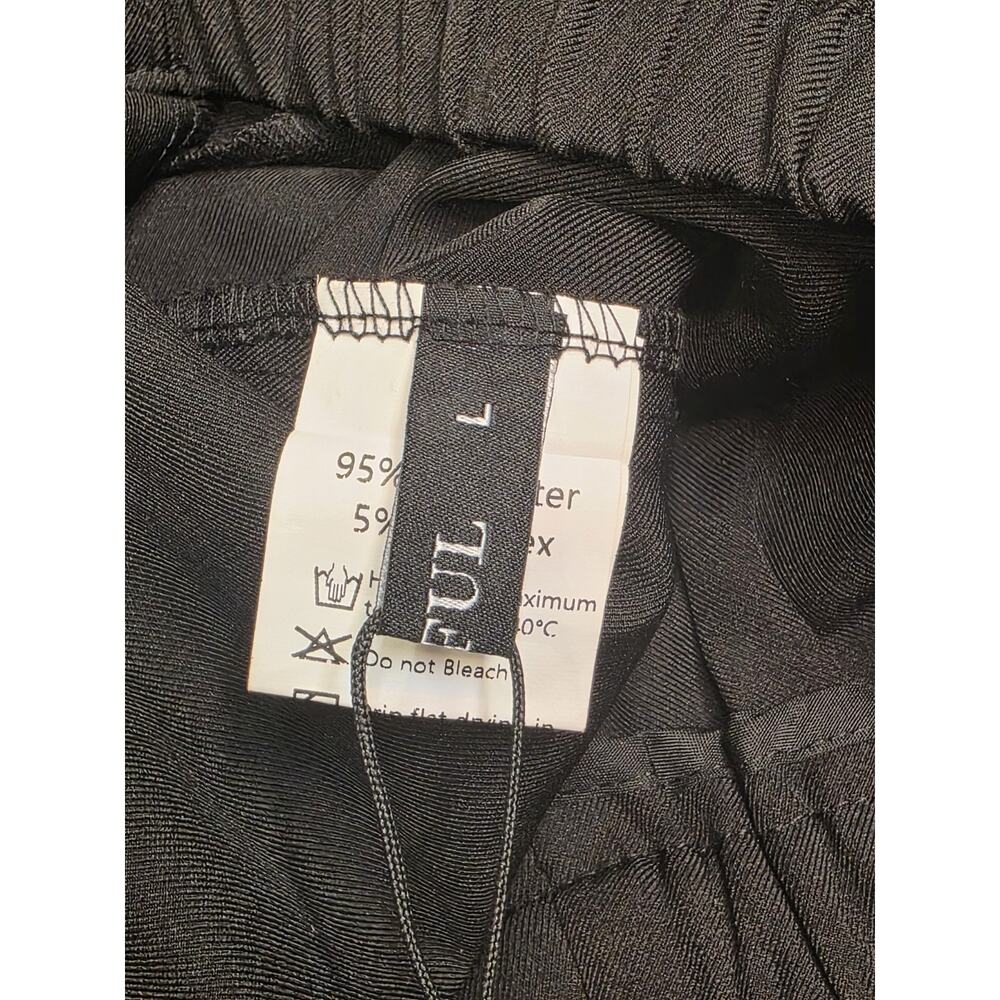 ZAFUL Pants Womens Size L Black Wide Leg Elastic Waist Side Pockets NWT - Picture 8 of 10
